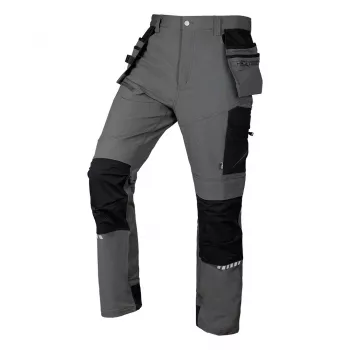 NEO TOOLS Mix&Match Pantalón de trabajo 4-way stretch con refuerzo Cordura, gris/negro, talla M