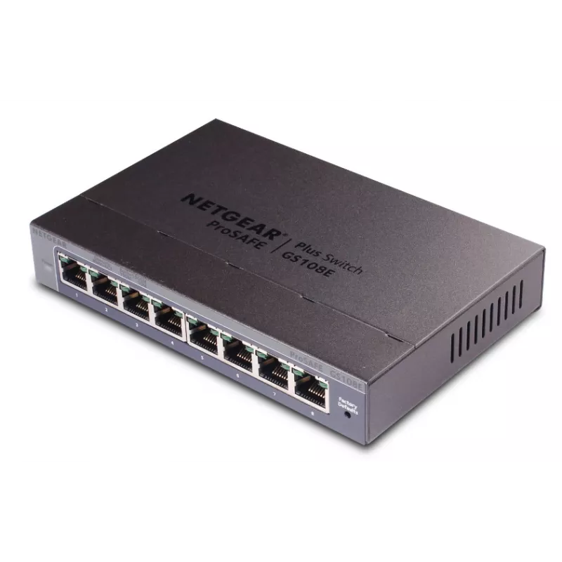 Netgear GS108E-400EUS Switch Gigabit Ethernet Plus de 8 puertos (Smart Managed Plus)