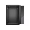 NETRACK 019-180-645-022 Armario de pared/colgado 19 pulgadas 18U 450mm puerta de cristal negro paneles laterales desmontables