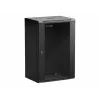 NETRACK 019-180-645-022 Armario de pared/colgado 19 pulgadas 18U 450mm puerta de cristal negro paneles laterales desmontables