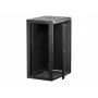 NETRACK 019-180-645-022 Armario de pared/colgado 19 pulgadas 18U 450mm puerta de cristal negro paneles laterales desmontables