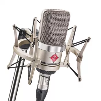 Neumann TLM 102 NI Studio Set - Micrófono de condensador de gran diafragma con araña, Níquel