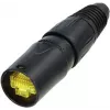 Neutrik NE8MX-B-1 Conector de cable etherCON - carcasa cromada negra, protección RJ45