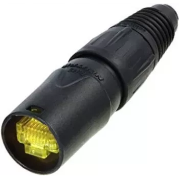 Neutrik NE8MX-B-1 Conector de cable etherCON - carcasa cromada negra, protección RJ45