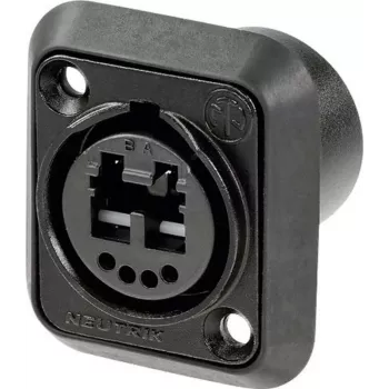 Neutrik NO2-4FDW-1-A conector de panel opticalCON DUO, LC-Duplex parte trasera, negro montaje en panel forma D