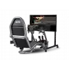 Next Level Racing Soporte de suelo - Soporte de monitor individual independiente con tubo redondo - Hasta 65 inch - Ajuste de altura, inclinación - Capacidad máxima 50 kg - negro
