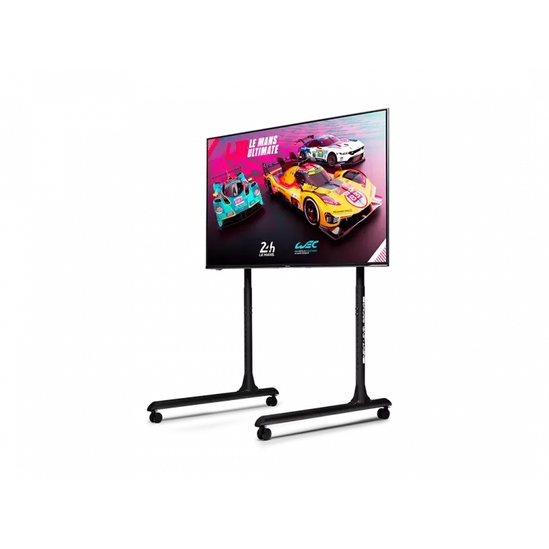 Next Level Racing Soporte de suelo - Soporte de monitor individual independiente con tubo redondo - Hasta 65 inch - Ajuste de altura, inclinación - Capacidad máxima 50 kg - negro