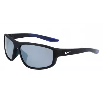 Gafas de sol de hombre NIKE Brazenfield - Montura negra mate, lentes de policarbonato grises, 62/14/130 mm
