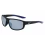 Gafas de sol de hombre NIKE Brazenfield - Montura negra mate, lentes de policarbonato grises, 62/14/130 mm