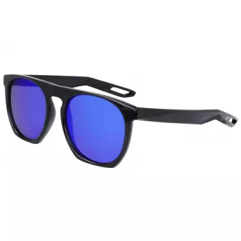 NIKE FLATSPOTXXIIM Gafas de sol unisex - Montura negra, lentes gris humo, 52/20/145 mm