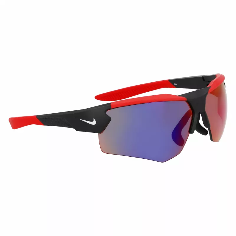 NIKE Gafas de sol deportivas rectangulares para hombre NKEV24037-12 - montura negra, lentes grises, ancho de lente 71 mm