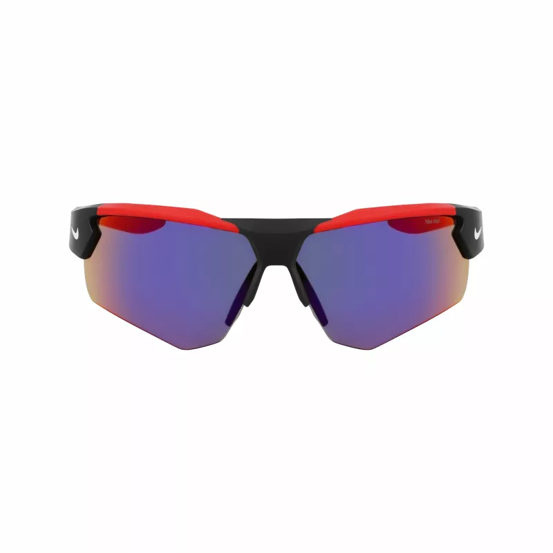 NIKE Gafas de sol deportivas rectangulares para hombre NKEV24037-12 - montura negra, lentes grises, ancho de lente 71 mm