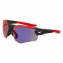 NIKE Gafas de sol deportivas rectangulares para hombre NKEV24037-12 - montura negra, lentes grises, ancho de lente 71 mm
