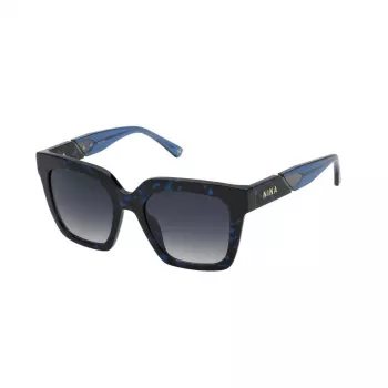 Nina Ricci Gafas de sol de gato para mujer SNR318520VBG - montura de acetato Havana, lentes marrones degradadas, 52 mm