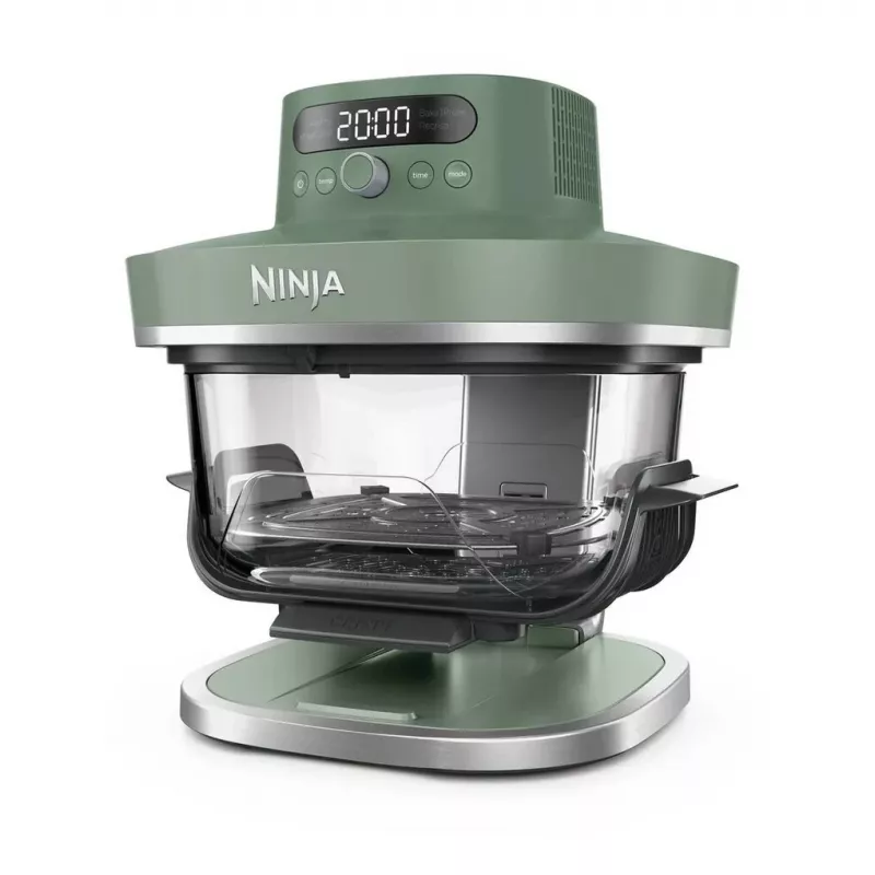 Ninja AS090EUGN Freidora de Aire 5 en 1 XL Glass Air Fryer Crispi Pro, 5,7 l, 2050 W, Verde Musgo