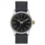 NIXON A377-2222-00 Reloj de hombre 38mm acero inoxidable con esfera negra y pulsera de piel