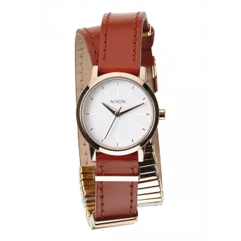 NIXON Reloj de mujer A403-1749-00 26mm tono oro rosa acero inoxidable y piel taupe