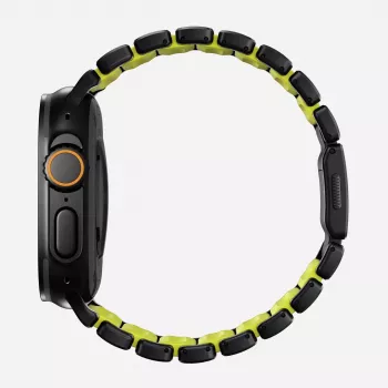 Correa NOMAD Stratos Band - correa de titanio para Apple Watch 49mm con FKM (Black Titanium, Volt FKM)