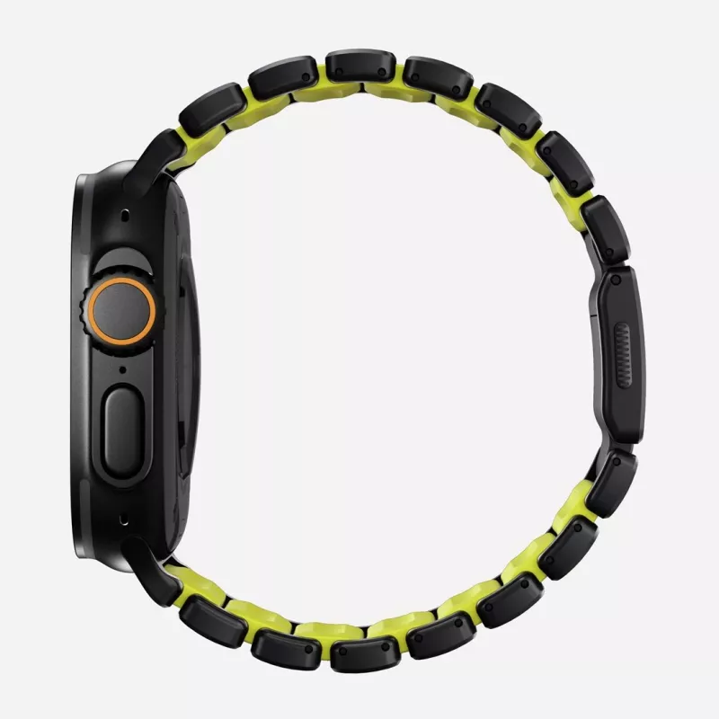 Correa NOMAD Stratos Band - correa de titanio para Apple Watch 49mm con FKM (Black Titanium, Volt FKM)