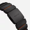 Correa NOMAD Stratos Band - Correa de titanio para Apple Watch 49mm con FKM (Black Titanium, Ultra Orange FKM)