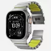 NOMAD Stratos Band - Correa de titanio para Apple Watch 49mm con FKM (Natural Titanium, Volt FKM)