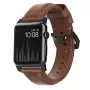 Correa NOMAD Traditional - correa de piel Horween para Apple Watch 46mm/49mm, Rustic Brown, Black Hardware