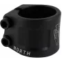 North Axe Abrazadera doble - negra, 31,8mm/34,9mm, aluminio CNC, patinete freestyle