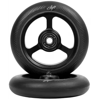 North Index Pro ruedas de scooter pack de 2 – 110mm 88A uretano de alto rebote, rodamientos ABEC 9 (negro/negro)