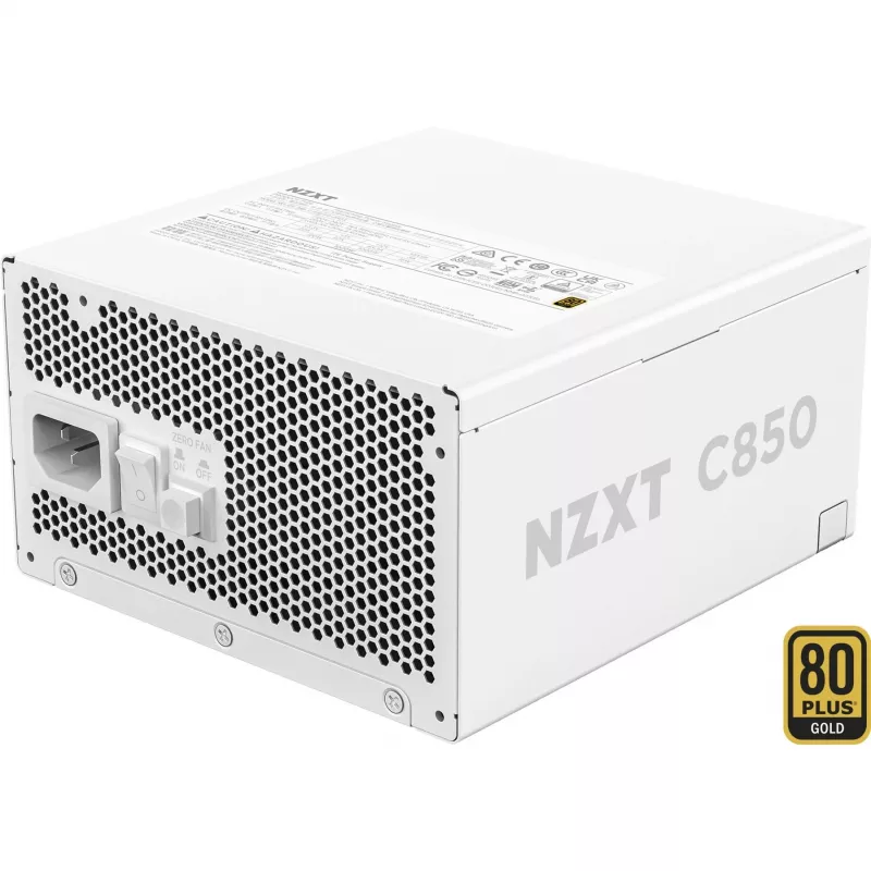 NZXT C850 Gold ATX 3.1 Fuente de alimentación totalmente modular - 850W, 80 PLUS Gold, Blanco