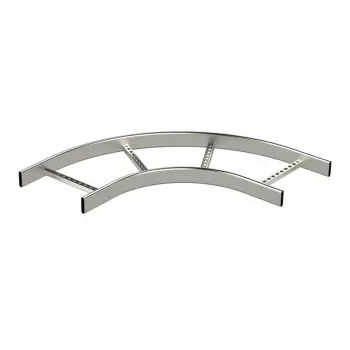 OBO Bettermann KS90-200 R=300 HDG Pieza de esquina codo de 90° para canaleta de cables de 200mm de ancho