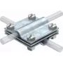 OBO Bettermann Tipo 254 Conector cruzado vertical para conductor redondo de 8-10 mm y plano de hasta 30x4 mm, acero galvanizado en caliente 5314038