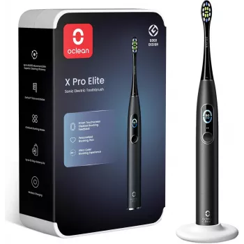 Oclean X Pro Elite cepillo de dientes sónico – 42.000 VPM, Bluetooth 5.0, análisis inteligente con IA, IPX7 impermeable, negro