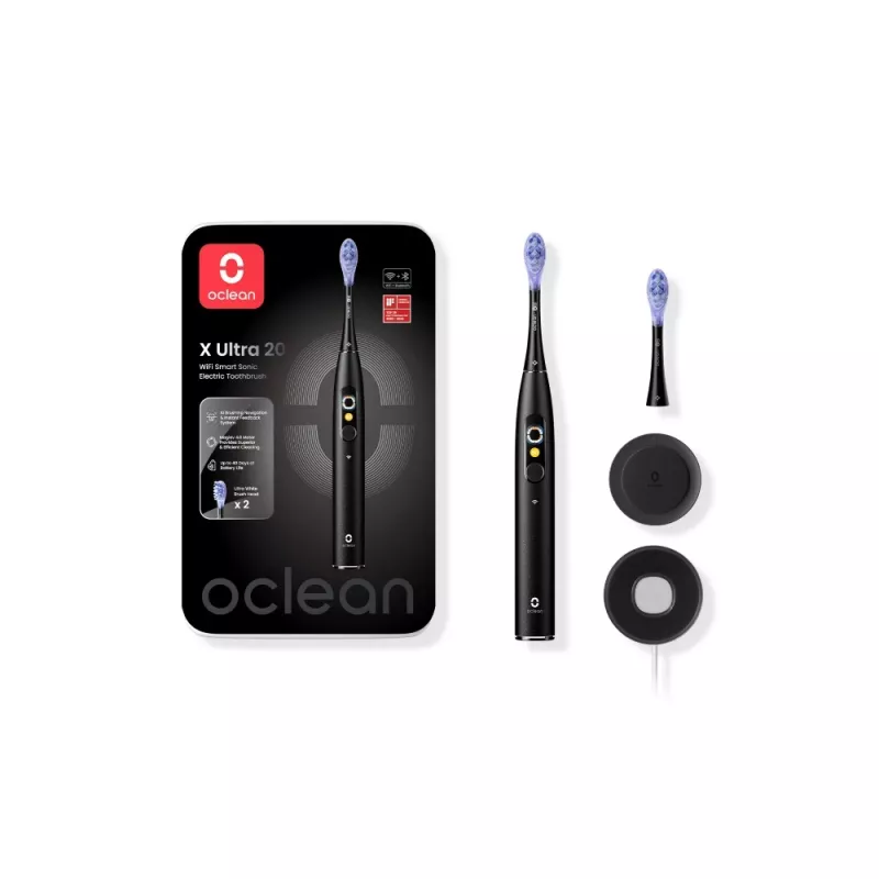 OCLEAN X Ultra 20 negro cepillo de dientes eléctrico