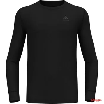 Odlo BL Top Crew Neck Manga Larga Merino 200 Camiseta primera capa hombre, negro, talla L