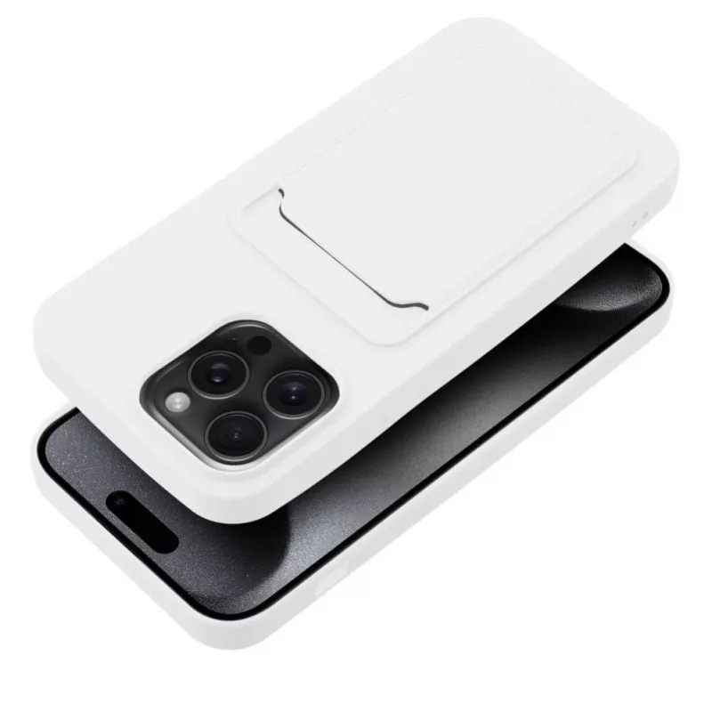 Funda OEM para iPhone 15 Pro Max con tarjetero blanca