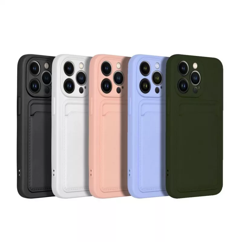 Funda OEM para iPhone 15 Pro Max con tarjetero blanca