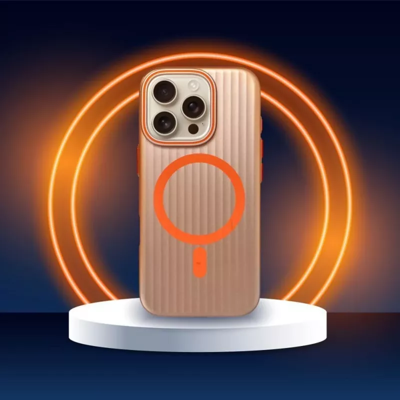 OEM Funda para iPhone 15 Pro Max Simply compatible con MagSafe titanio desierto