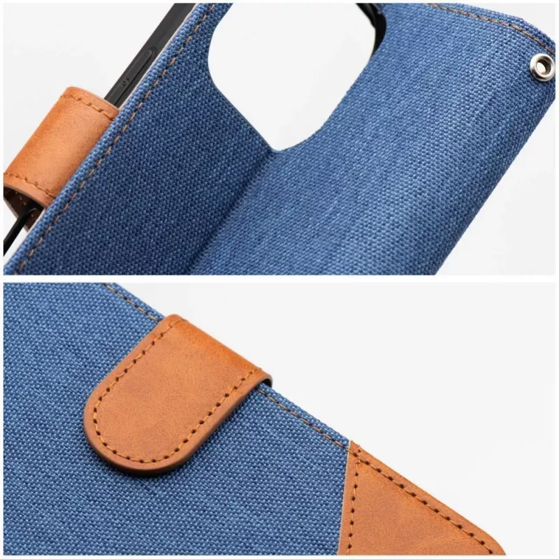 OEM Funda tipo libro para iPhone 16 Pro Max Jeans Book azul