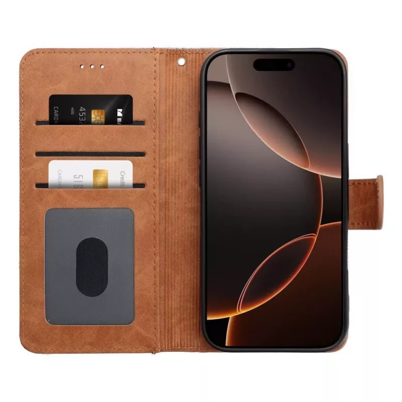 OEM Funda tipo libro para iPhone 16 Pro Max Jeans Book azul