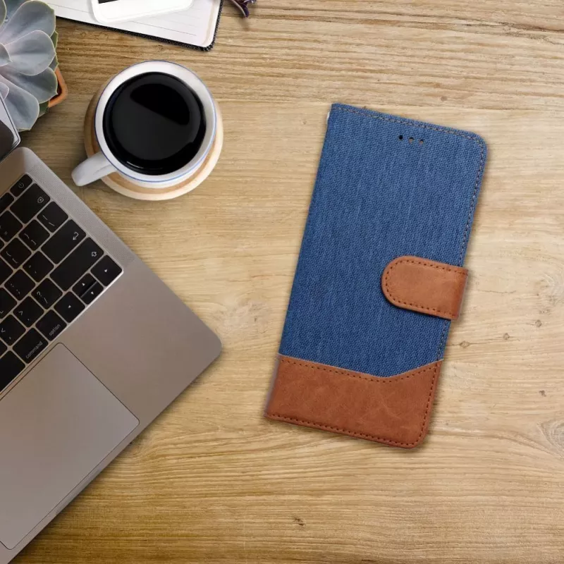 OEM Funda tipo libro para iPhone 16 Pro Max Jeans Book azul