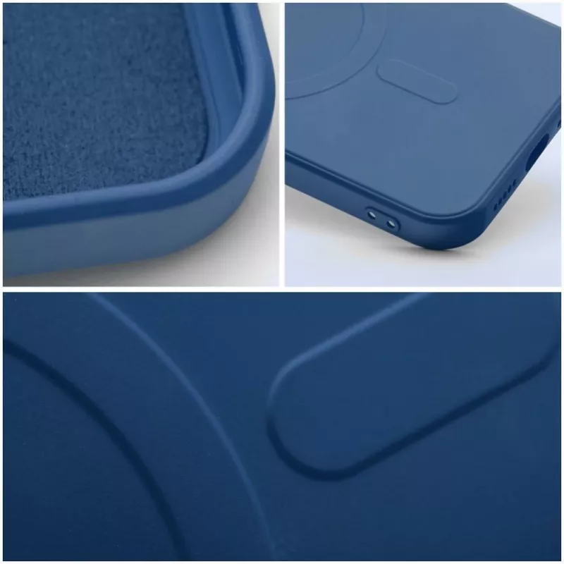 OEM Funda de silicona MagSafe con protección de cámara para Apple iPhone 16 - Azul