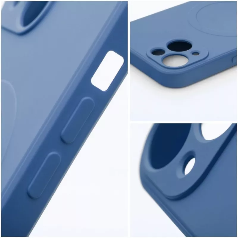 OEM Funda de silicona MagSafe con protección de cámara para Apple iPhone 16 - Azul