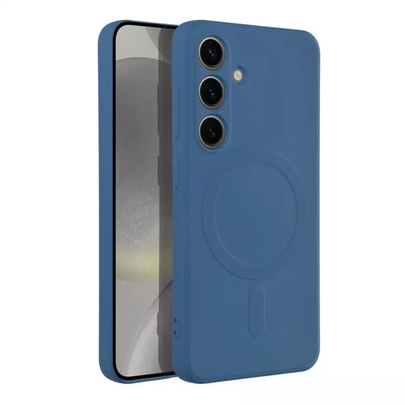 OEM Funda de silicona MagSafe para Samsung Galaxy S24 con protección de cámara - Azul