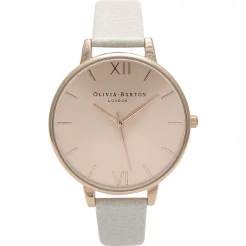 Olivia Burton Reloj de mujer Big Dial cuarzo OB13BD11 - 38mm Oro rosa y piel gris