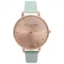 OLIVIA BURTON Reloj mujer Big Dial OB15BD75 38mm caja de acero inoxidable color oro rosa correa de piel gris