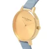 Olivia Burton reloj de mujer con esfera grande OB16BD111 – 38 mm caja de acero inoxidable en tono oro rosa, correa de piel gris