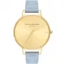 Olivia Burton Reloj de mujer Big Dial OB16BD111 - 38 mm caja de acero inoxidable tono oro rosa, correa de piel gris