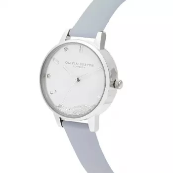 Olivia Burton Reloj de mujer Celestial OB16SG07 - Caja de 30mm de acero inoxidable color oro rosa, correa de piel gris