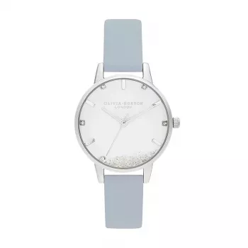 Olivia Burton Reloj de mujer Celestial OB16SG07 - Caja de 30mm de acero inoxidable color oro rosa, correa de piel gris