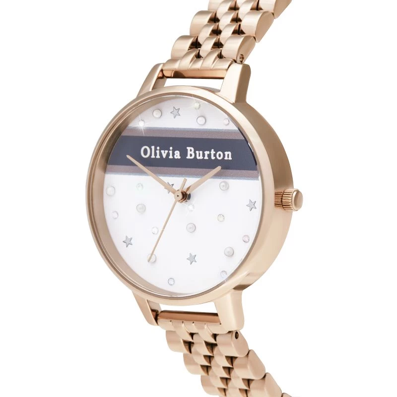 OLIVIA BURTON reloj de mujer analógico de cuarzo Celestial OB16VS06 – 34 mm caja de acero inoxidable en tono oro rosa, correa de piel gris